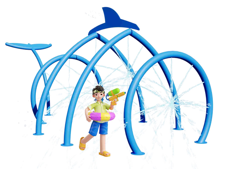 簡筆鯨魚組合戲水小品